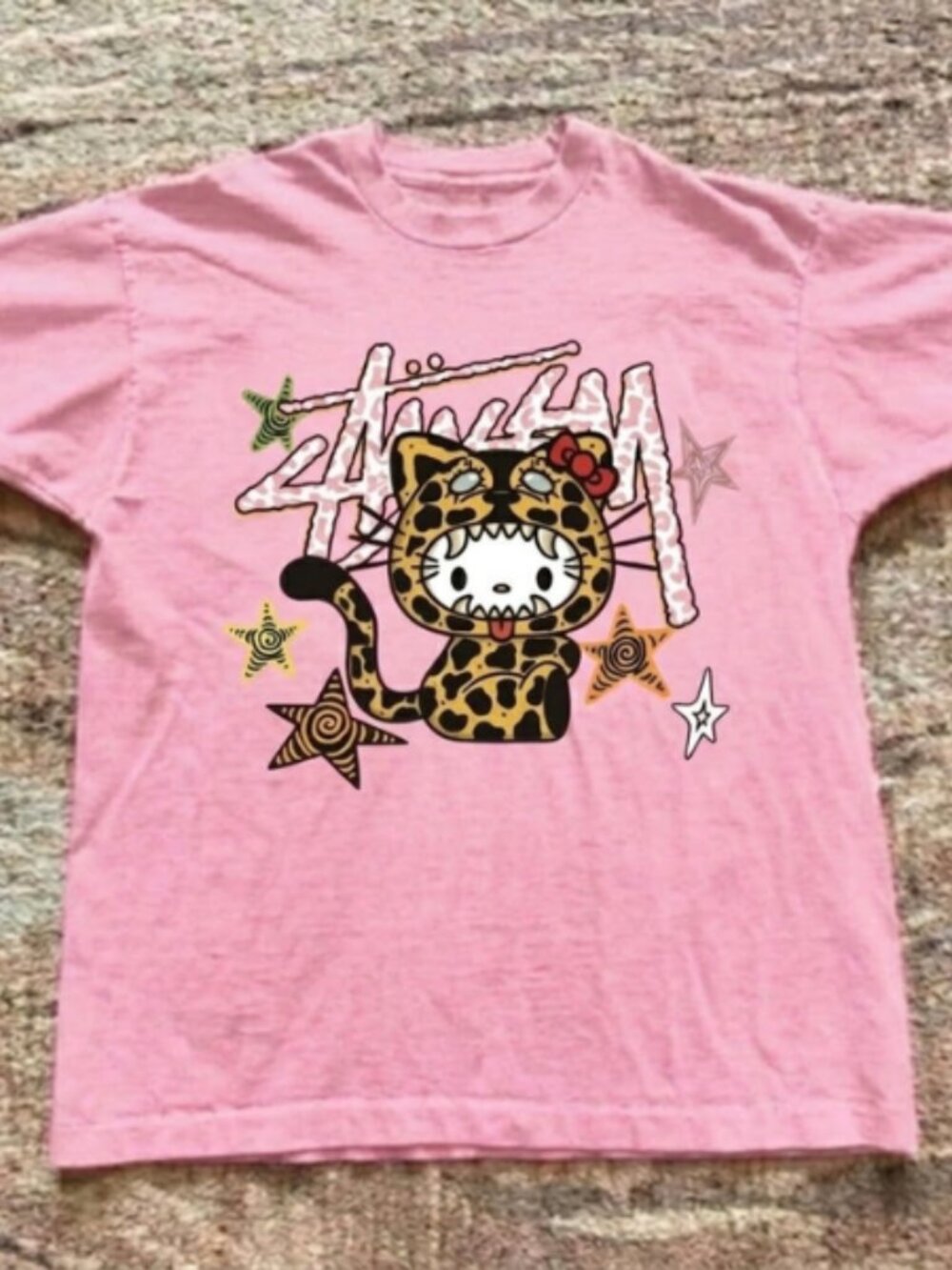 Y2K Style Leopard Kitty Graphic T-Shirt